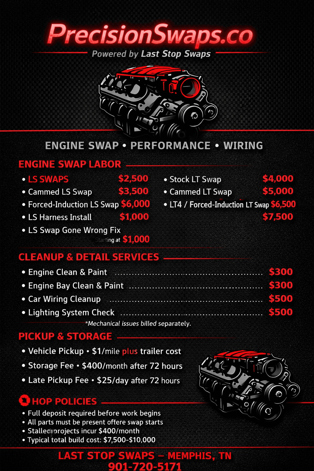 PrecisionSwaps service flyer